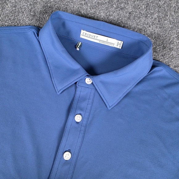 Criquet Other - Criquet Polo Shirt Mens L Blue Performance Short Sleeve Golf w/Logo